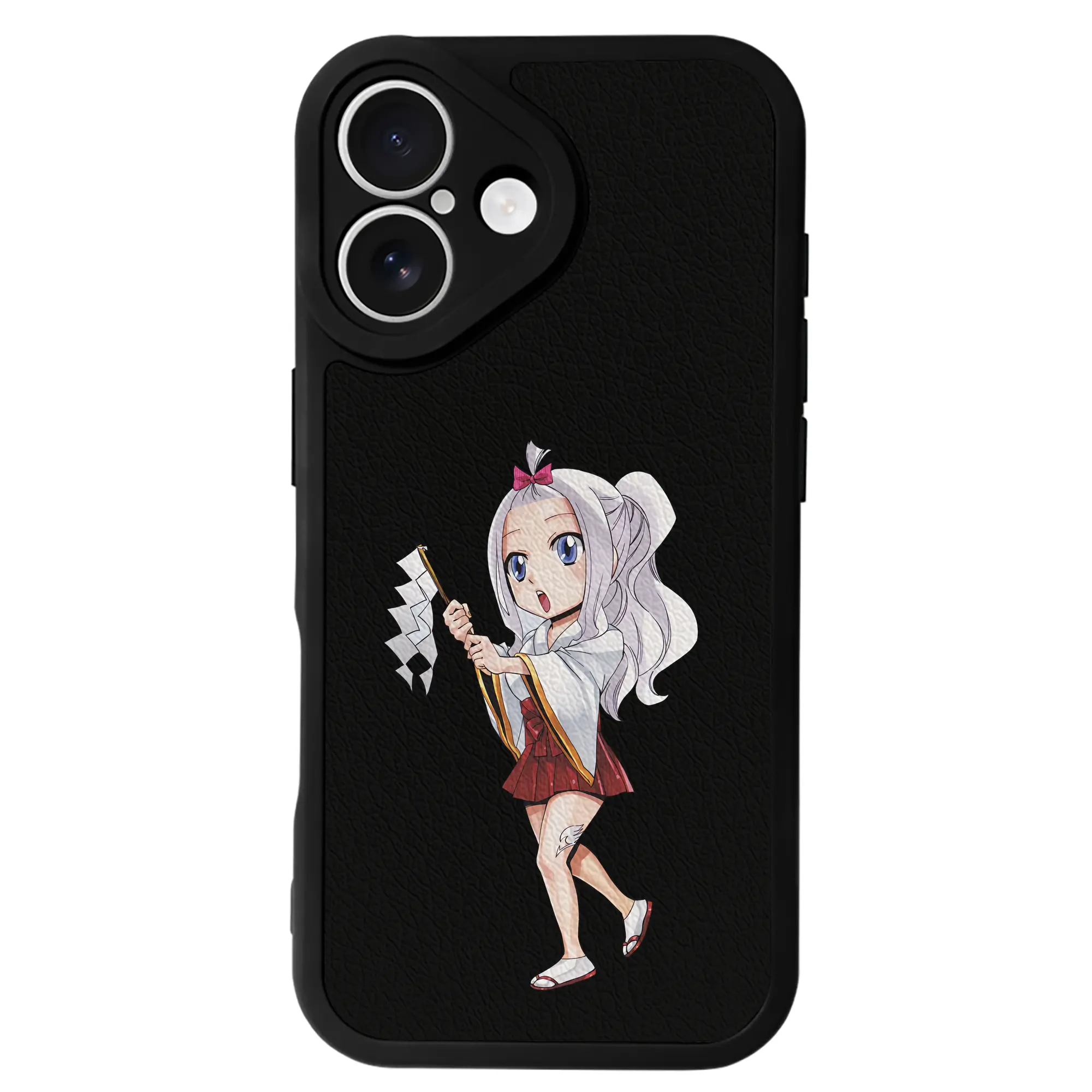 フェアリーテイル グッズ ミラジェーン・ストラウス - IPhone 16シリーズ対応 ・ シリコンスマホケース ・ レザー調 ・ 高精度フィット ・ 耐衝撃 ・ ワイヤレス充電対応 ・ 精密カット